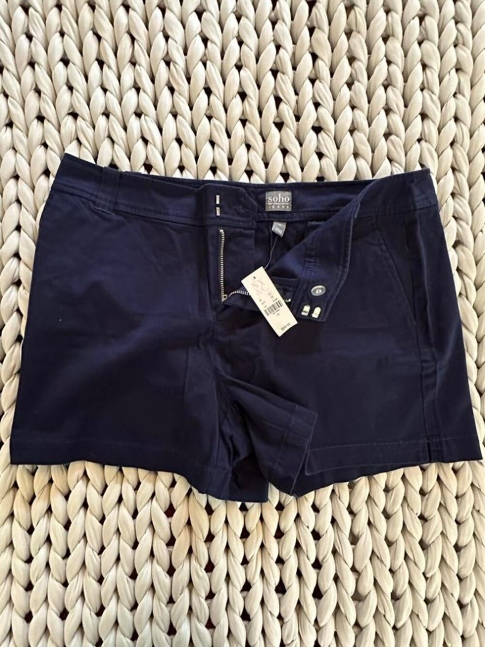 NWT Soho New York & Company Navy Blue Chino Shorts Size 12